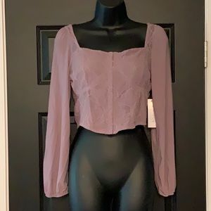 NWT Kirious Lace Crop-top Long Sleeve Large 💎